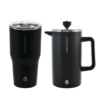 Grosche Yukon 20oz Stainless Steel Travel Mug - Graphite Black & Grosche DUBLIN 8cup Stainless Steel French Press - Black