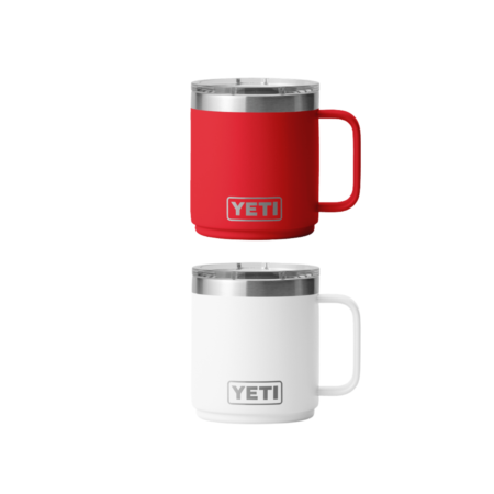 Yeti Rambler Set of 2 10oz Stackable Mugs - White/Rescue Red