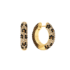 Hillberg & Berk Medium Sparkle Hoop Earrings - Leopard