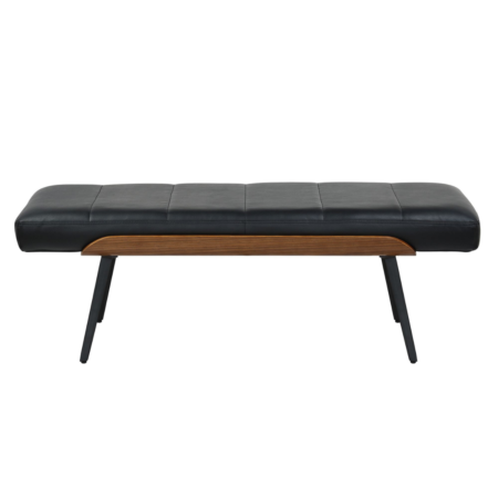 Worldwide Umber 50" Faux Leather Bench - Black/Walnut