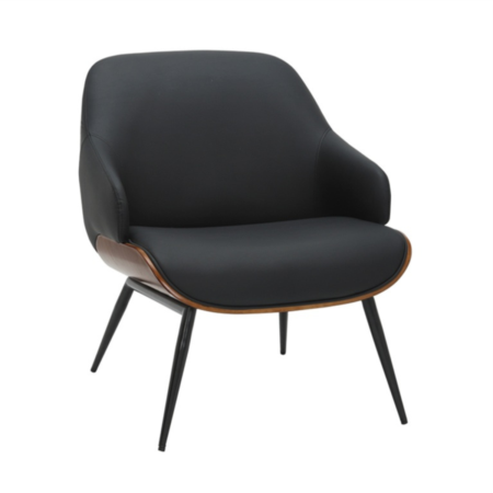 Worldwide Umber Faux Leather Accent Chair - Black/Walnut